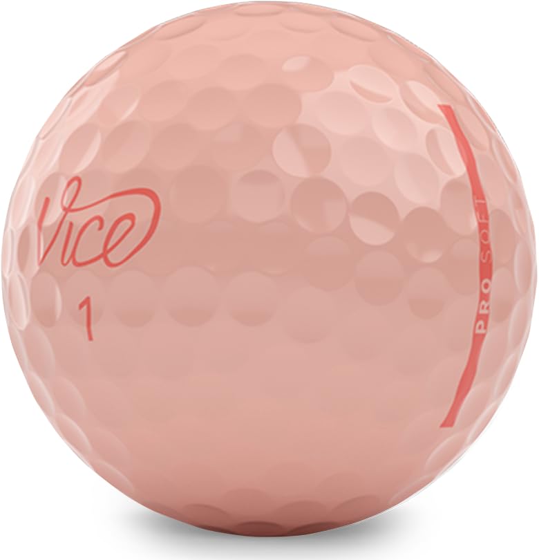 Vice Golf Pro Soft Hue Peach Parfait Urethane Golf Balls - 3 Piece