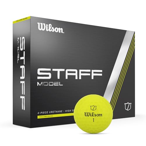 Wilson Staff Model Golf Balls – 4-Piece Urethane High Spin, Yellow, 12-Pack