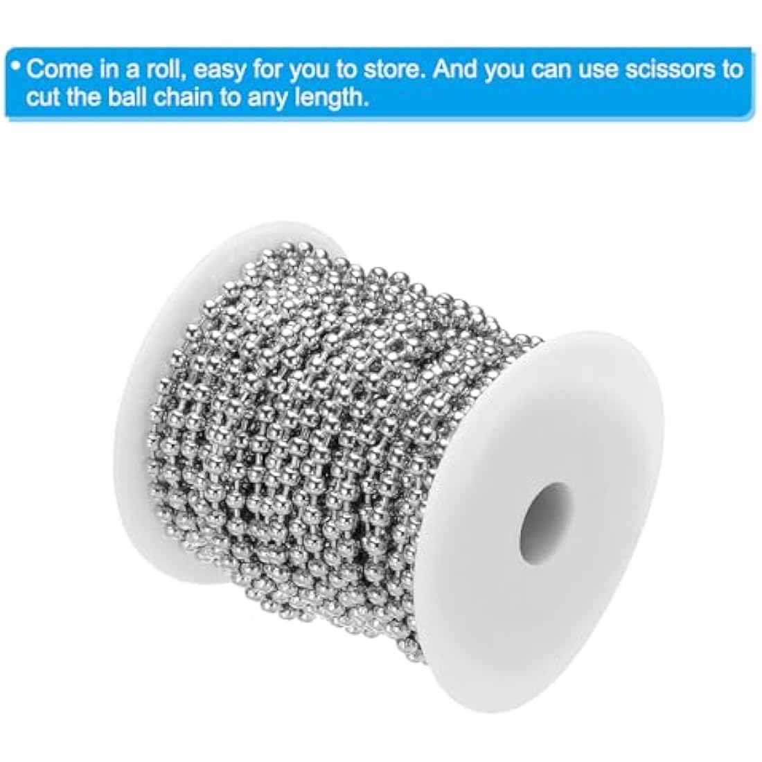PATIKIL 4.5mm Stainless Steel Ball Chain – 56ft Beaded Chain with 100 Clasps