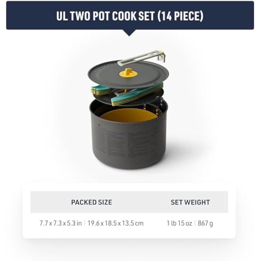 Sea to Summit Frontier Ultralight 2-Pot Camping Cook Set - 14 Piece