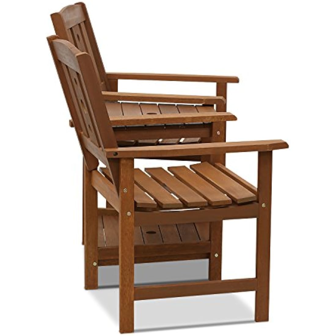 Furinno Hardwood Jack & Jill Outdoor Chair Set with Table - Natural
