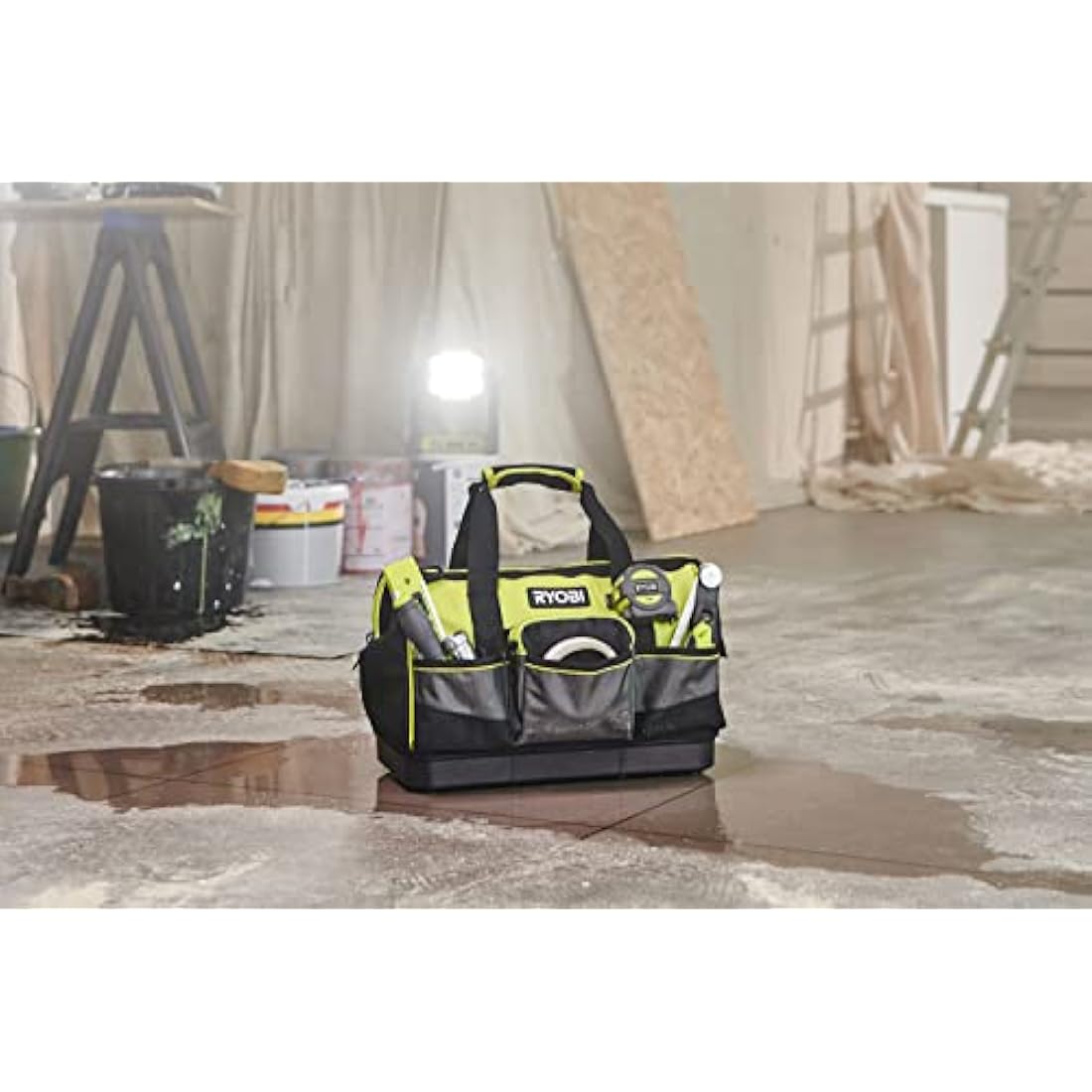 Ryobi Small Tool Bag - Heavy Duty 13 Pocket Storage with Hard Bottom
