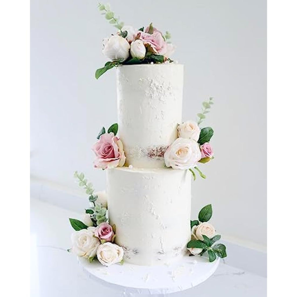 Jolof Store – 12-Piece Artificial Silk Rose Bouquet for Cake Decor