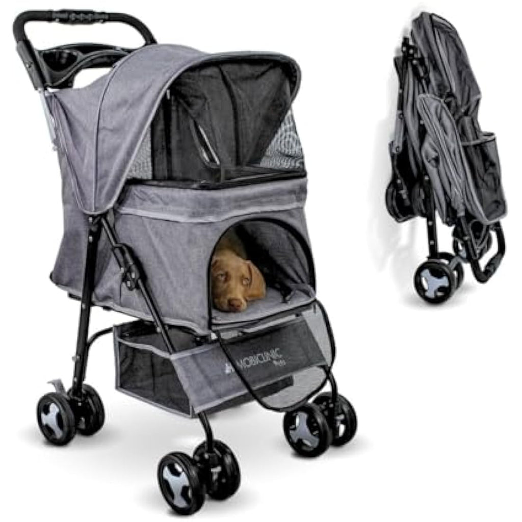 Mobiclinic Zuma Foldable Dog Pram - 15kg Pet Stroller with 360° Wheels