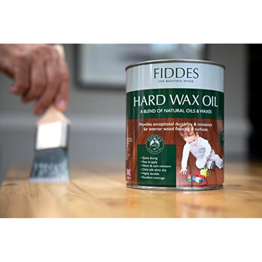 Fiddes Hard Wax Oil Satin Finish - Clear Wood Floor Sealant, 250ml