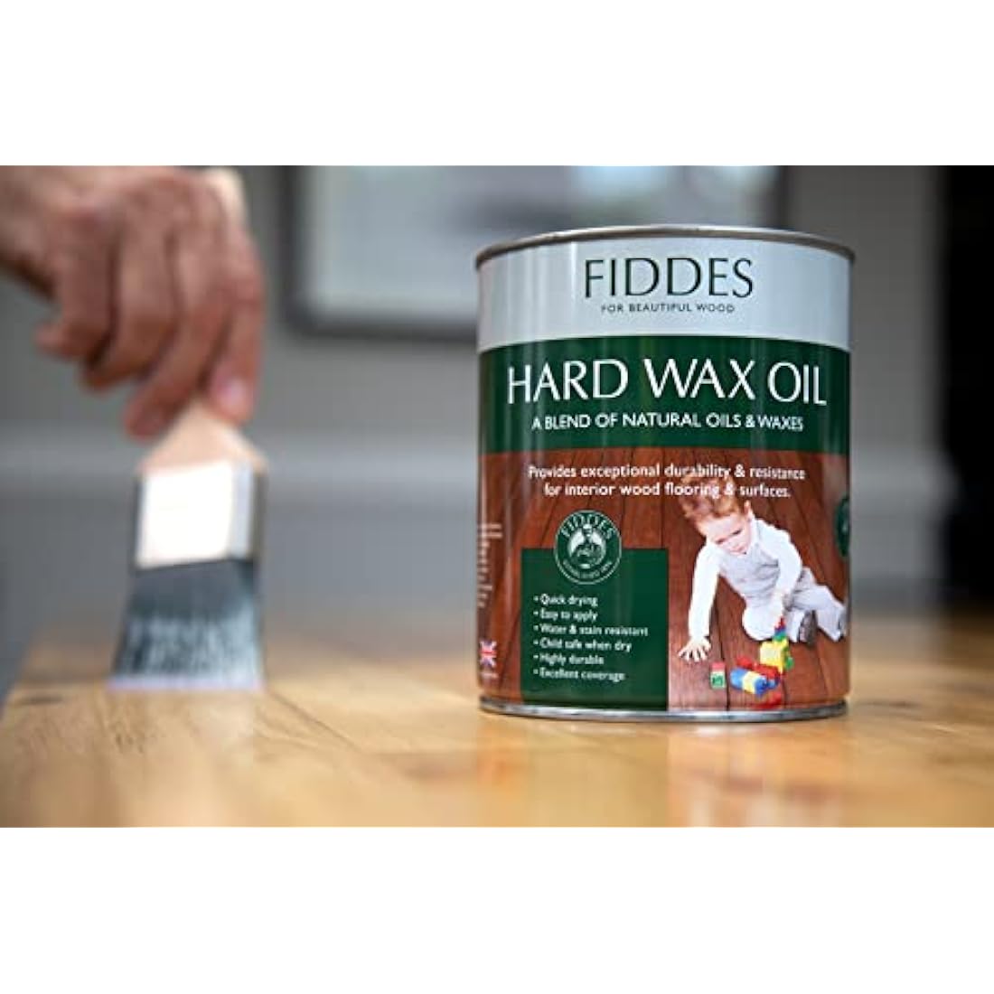 Fiddes Hard Wax Oil Satin Finish - Clear Wood Floor Sealant, 250ml