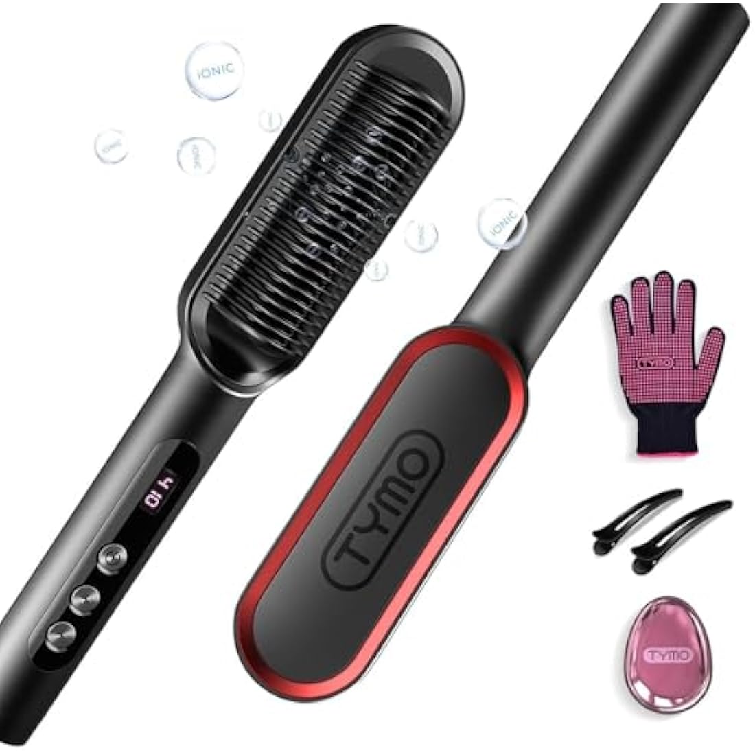 TYMO Hair Straightener Comb Plus – Nano Titanium Ionic Styling Brush