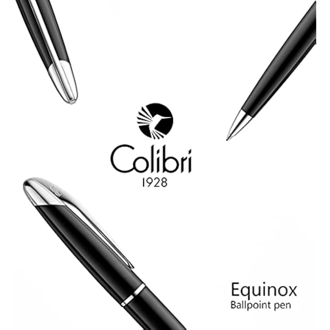 Colibri Equinox Luxury Ballpoint Pen - Black Lacquer & Chrome Finish