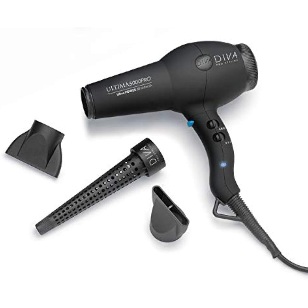 Diva Pro Styling Ultima 5000 Pro Dryer | 2200W Ionic Hairdryer - Black