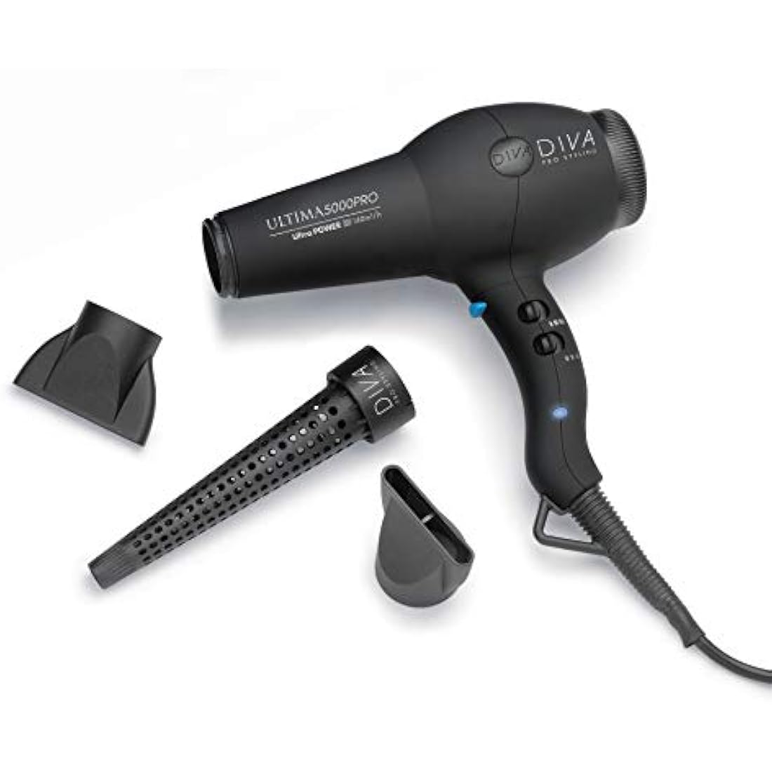 Diva Pro Styling Ultima 5000 Pro Dryer | 2200W Ionic Hairdryer - Black