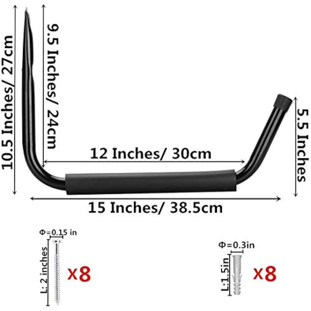 Jolof Store Heavy Duty Garage Storage Hooks | Wall Mount Utility Hanger 4pk