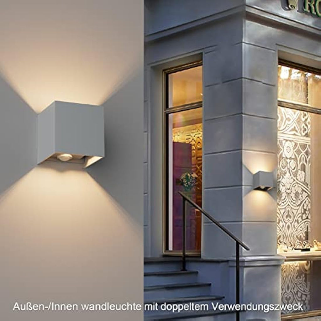 Klighten Outdoor Wall Light with Motion Sensor - IP54 Waterproof Grey 2PCS