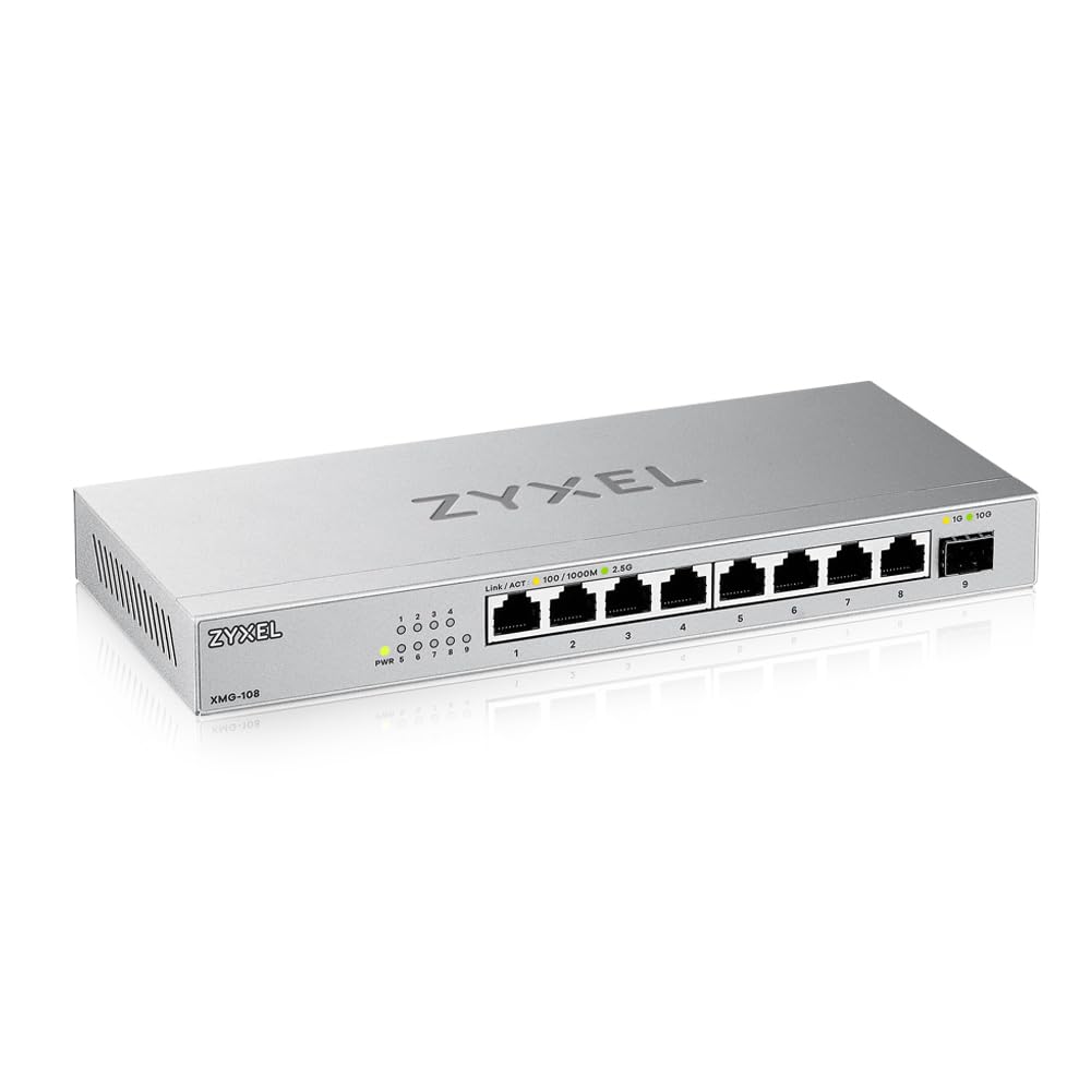 Zyxel 8-Port 2.5G Multi-Gig Unmanaged Switch with 10G SFP+ (XMG-108)