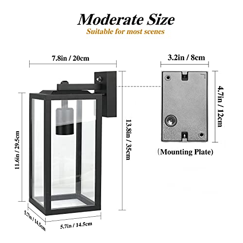 HLFVLITE Dusk to Dawn Outdoor Wall Light | Modern Aluminum Lantern