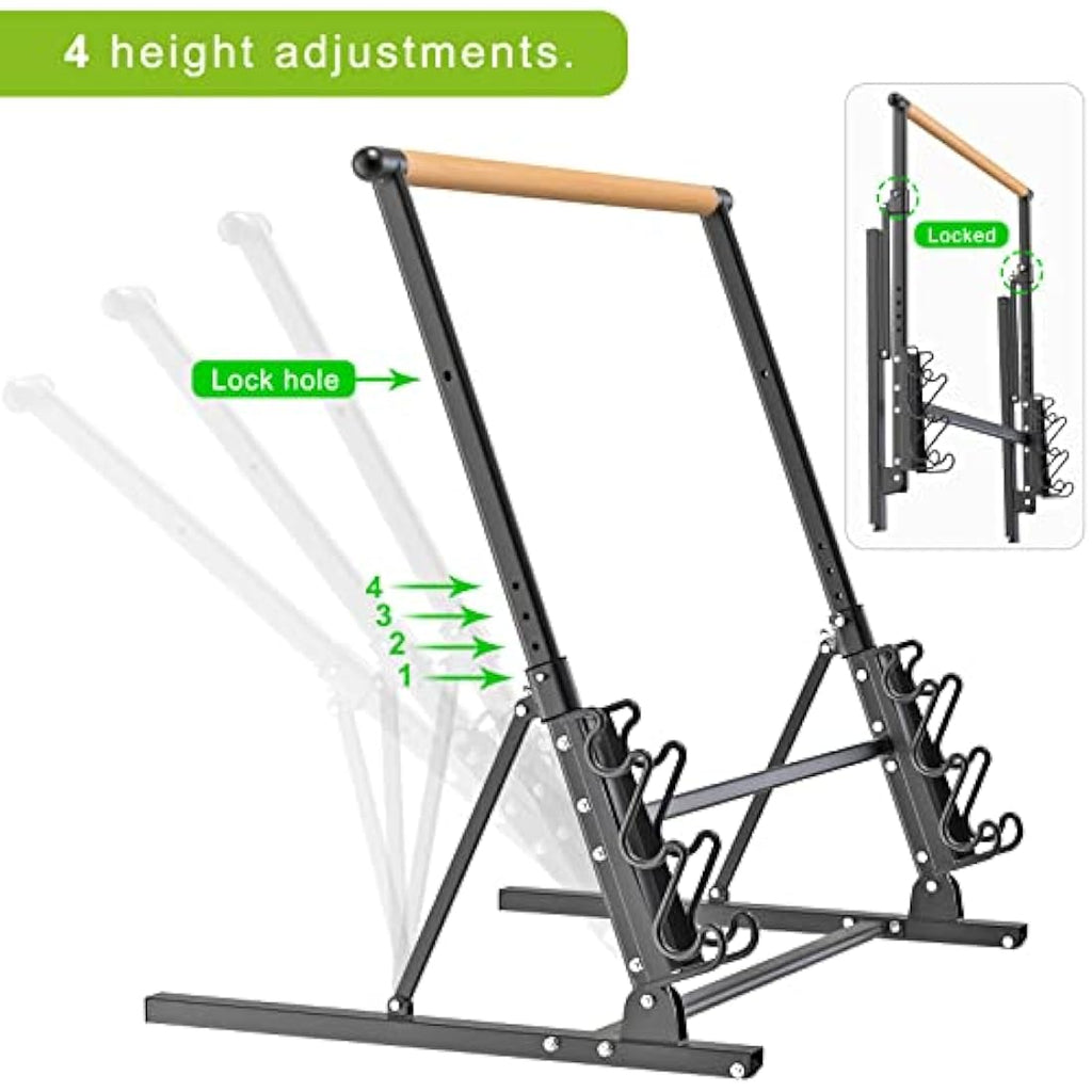 Kipika Portable Wood Ballet Barre - Adjustable Dance Bar with Wheels
