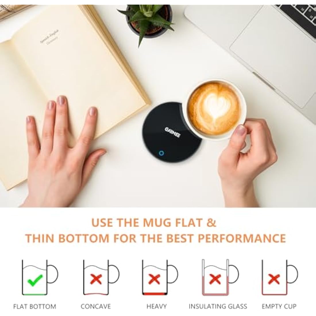 GARMEE Coffee Mug Warmer – Smart Cup Warmer with 2 Temperature Settings