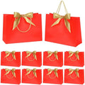 Jolof Store Luxury Red Paper Gift Bags with Gold Ribbon - 10 Pack