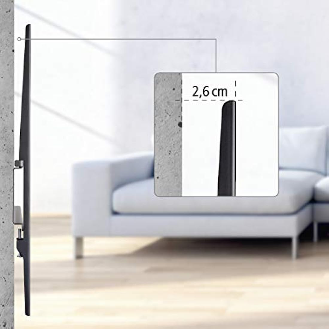 Hama Strong TV Wall Bracket | Heavy Duty Steel Mount for 37-90" TVs