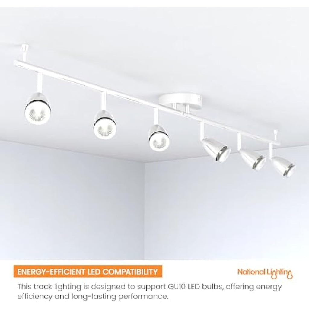 Saxby Amalfi 6-Way Adjustable Ceiling Spotlight Bar | Gloss White
