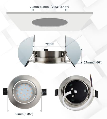 HiBay 8-Pack Ultra Slim LED Downlights – 5W Tiltable Brushed Chrome 3000K