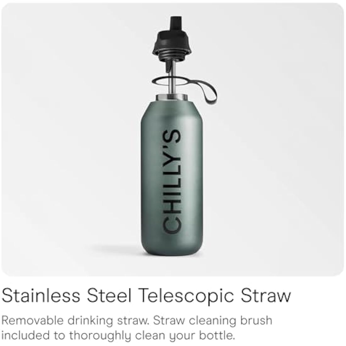 Chilly's Series 2 Flip Water Bottle – Insulated Stainless Steel, 1L