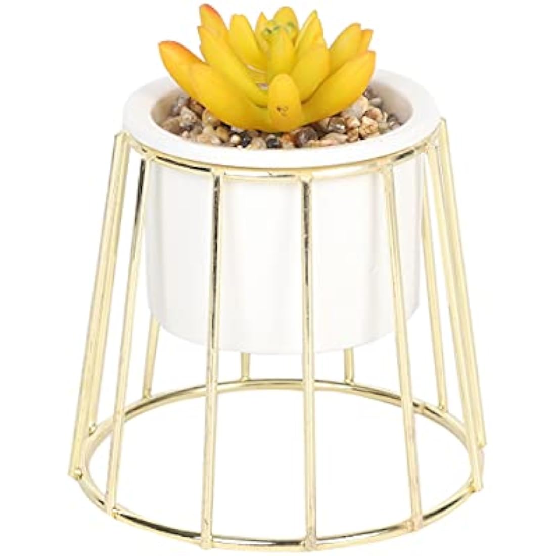 Sleepdown Artificial Succulent in Gold Cage Stand – Ochre Home Decor