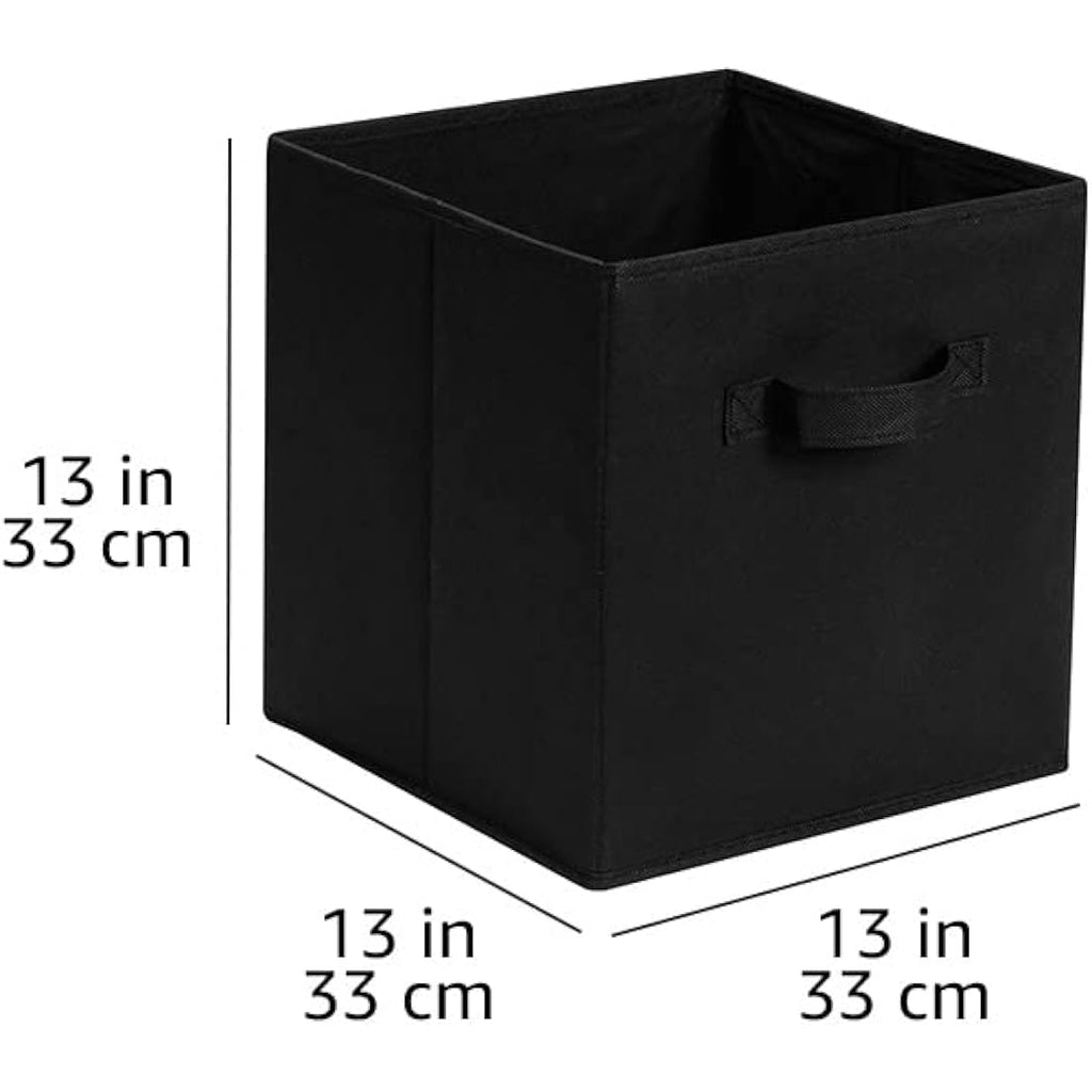 Jolof Store Collapsible Fabric Storage Cubes - 6 Pack, Black, 33cm
