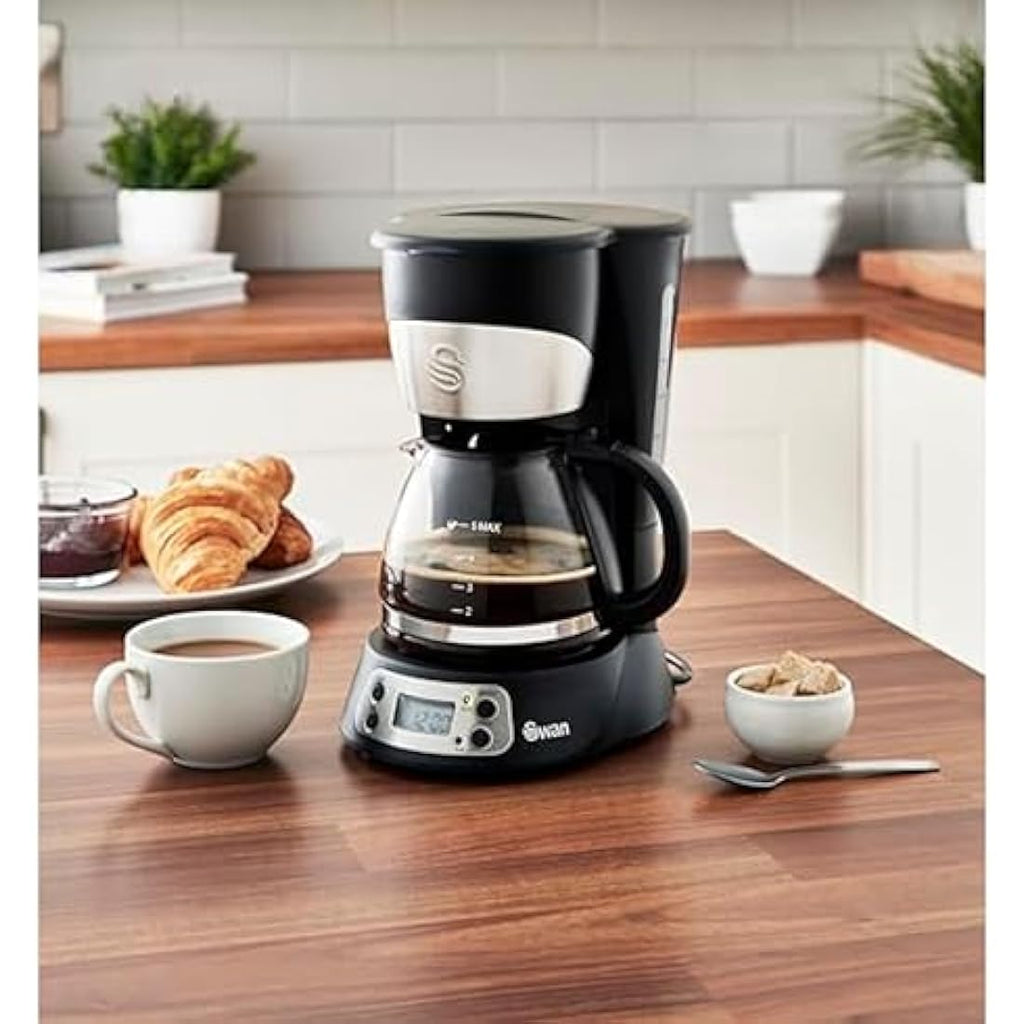 Swan Programmable Coffee Maker – 750ml Drip Machine with LCD Timer