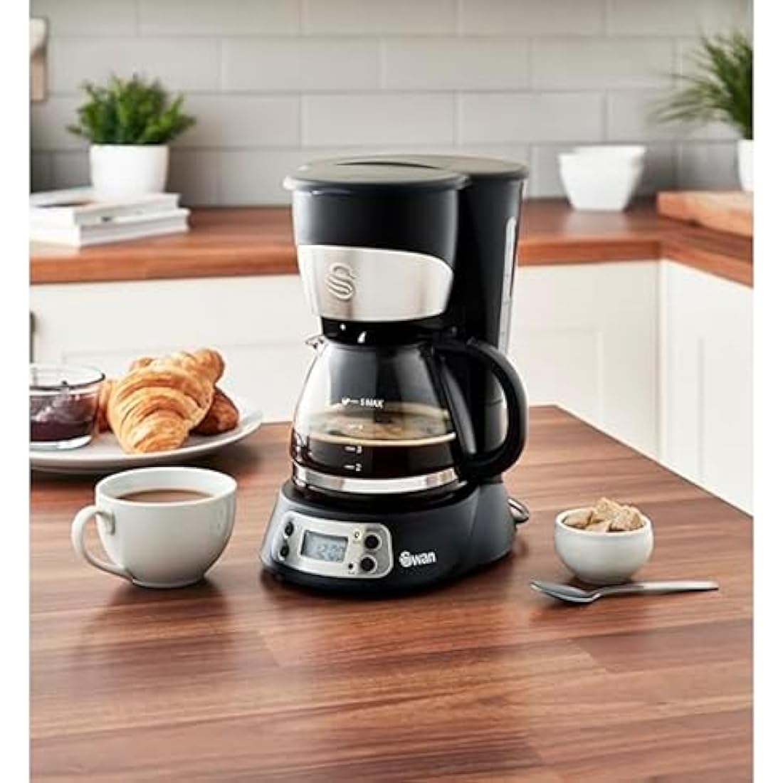 Swan Programmable Coffee Maker – 750ml Drip Machine with LCD Timer
