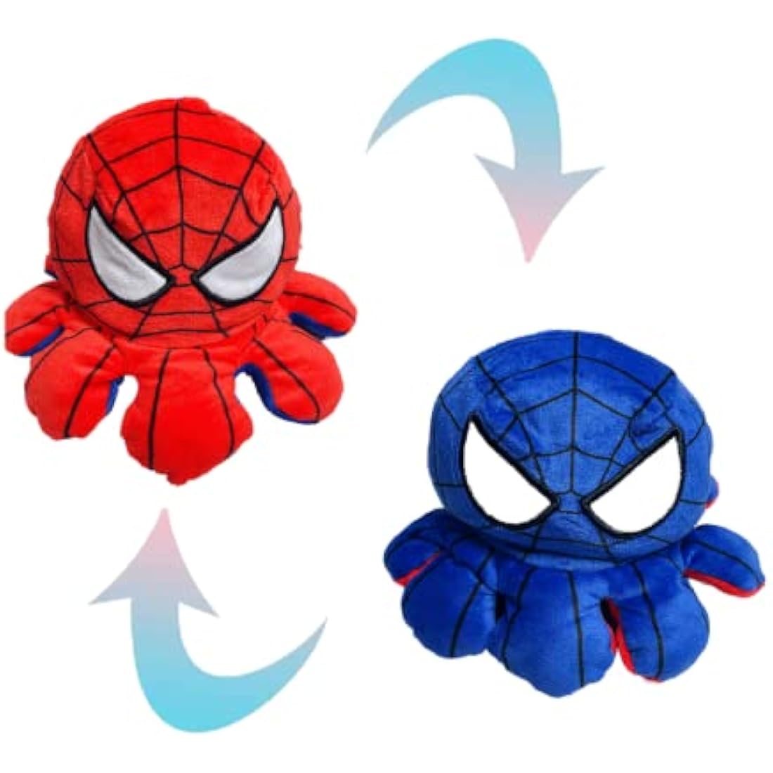 XEANCO Reversible Spiderman Octopus Plushie – Soft Mood Toy Figure