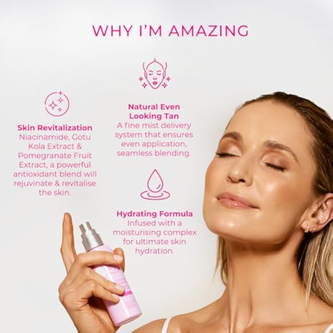 Ella & Jo Face Tanning Mist – Hydrating Hyaluronic Glow (Light Medium)