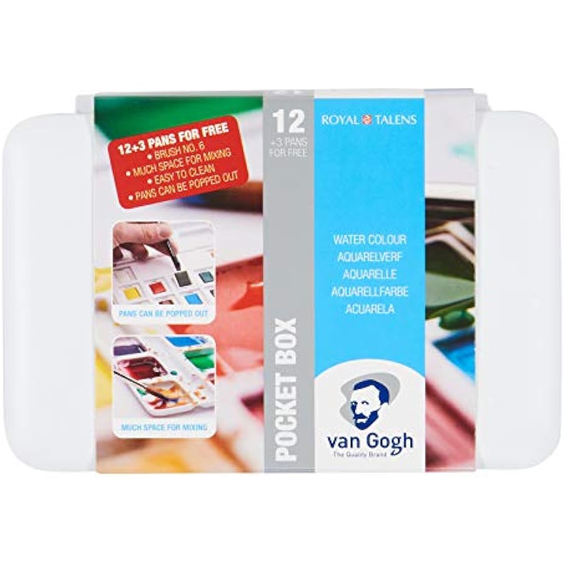 Van Gogh Watercolour Set – 15 Half-Pans Pocket Box Artist Painting Kit