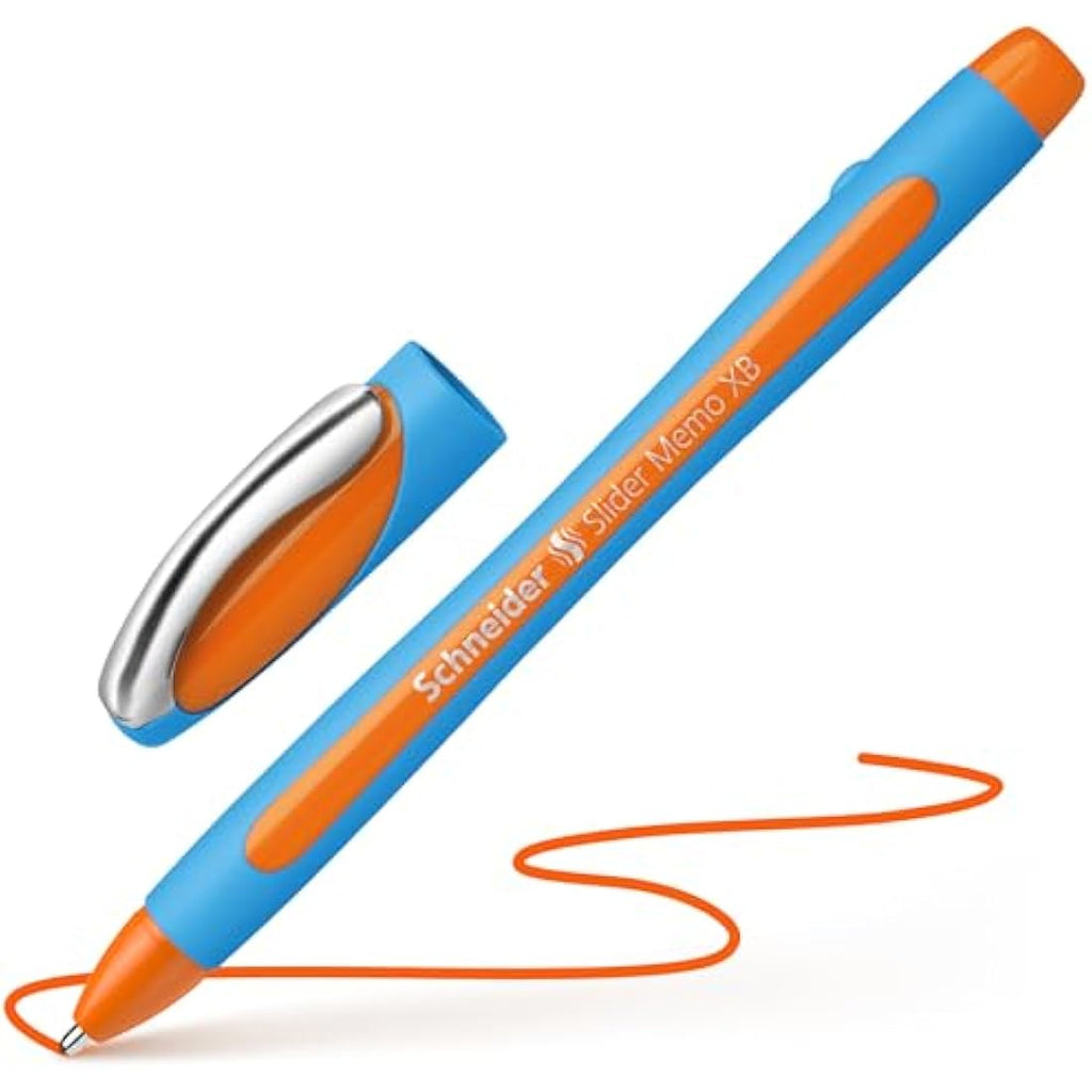 Schneider Slider Memo XB Ballpoint Pen - Orange Ink, Pack of 10