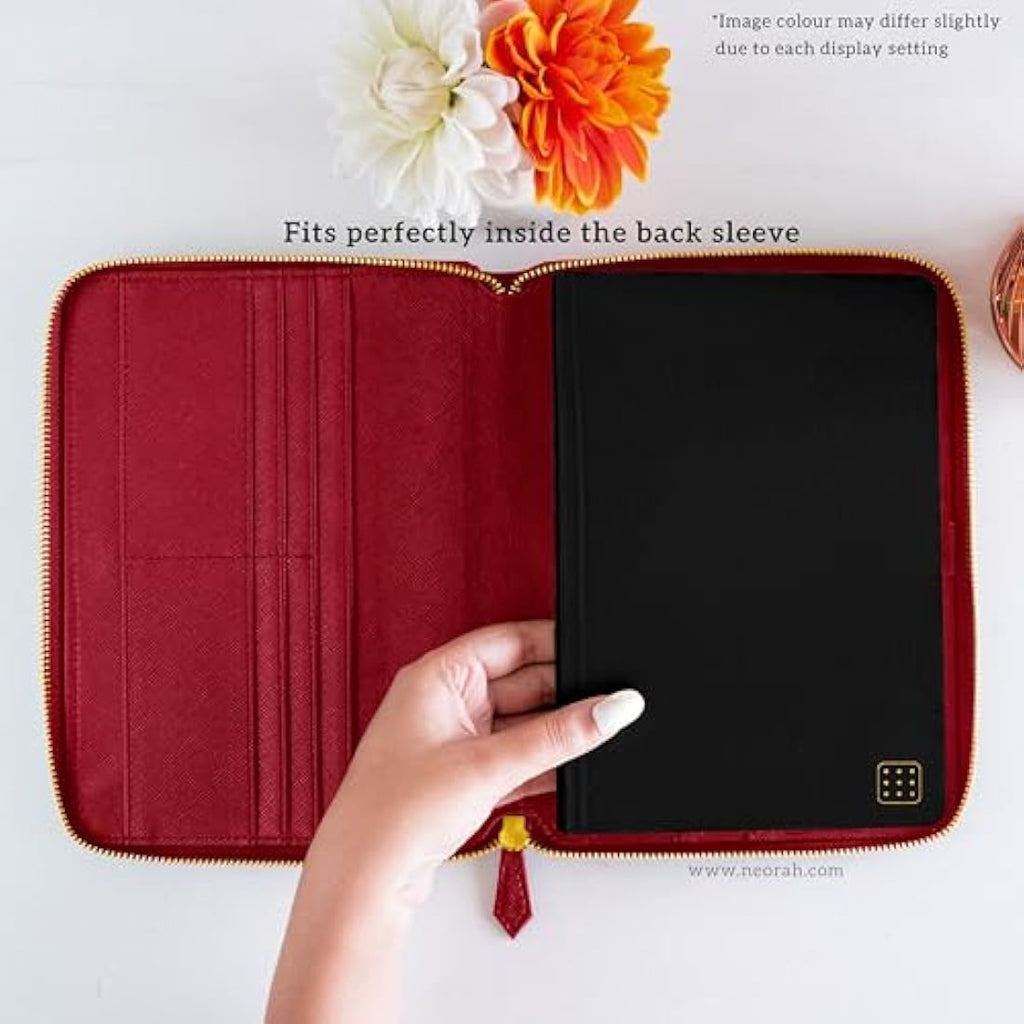 Neorah A5 Vegan Leather Travel Journal Organiser with Dot Grid Notebook