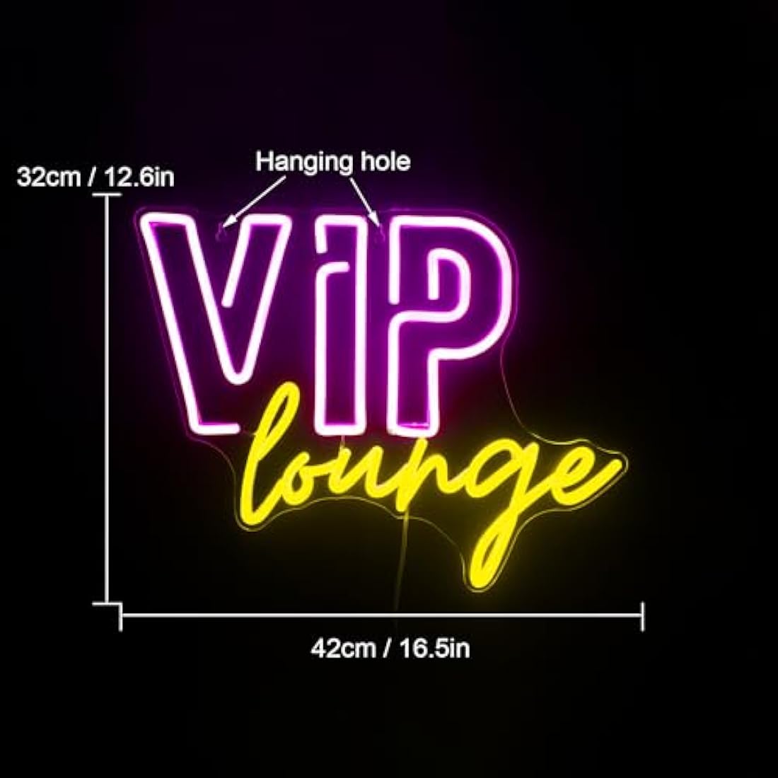 Jolof Store VIP Lounge LED Neon Sign – Pink & Yellow Wall Decor