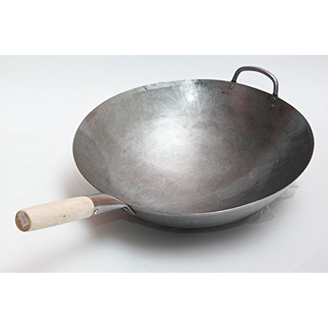 Craft Wok 16 Inch Hand Hammered Carbon Steel Round Bottom Wok Pan