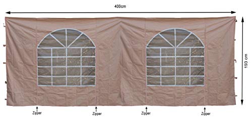 Quick Star Gazebo Side Wall – Sand Polyester with PVC Window, 2 Pack