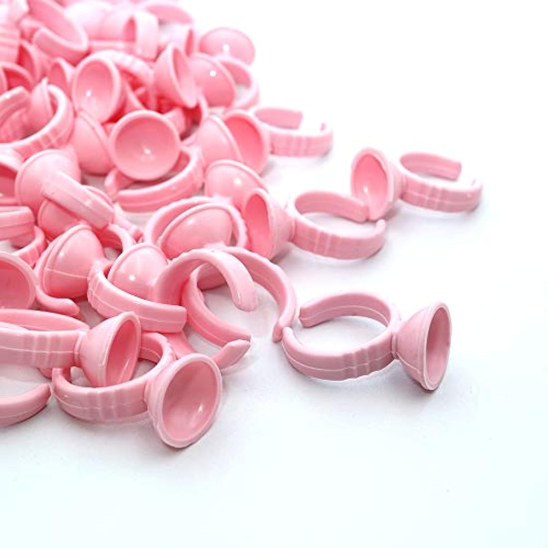 Lash Extension Glue Rings – 100PCS Pink Disposable Cups