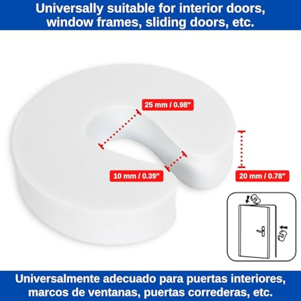 Door Finger Guards – 4 Pack White Foam Baby Safety Stoppers