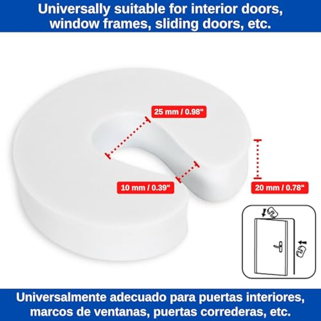 Door Finger Guards – 4 Pack White Foam Baby Safety Stoppers