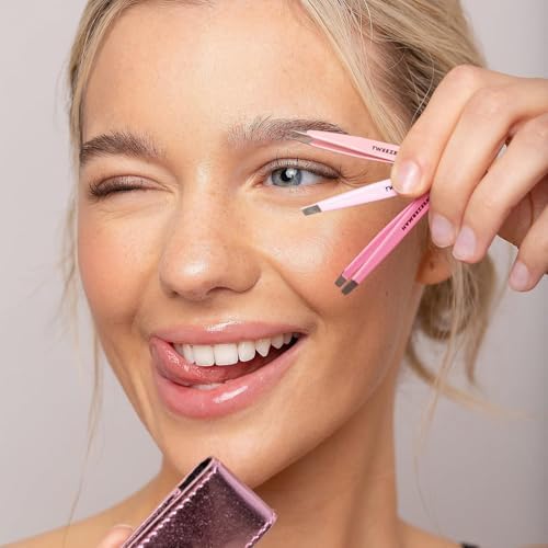 Tweezerman Micro Mini Tweezer Set – Stainless Steel Eyebrow Tools