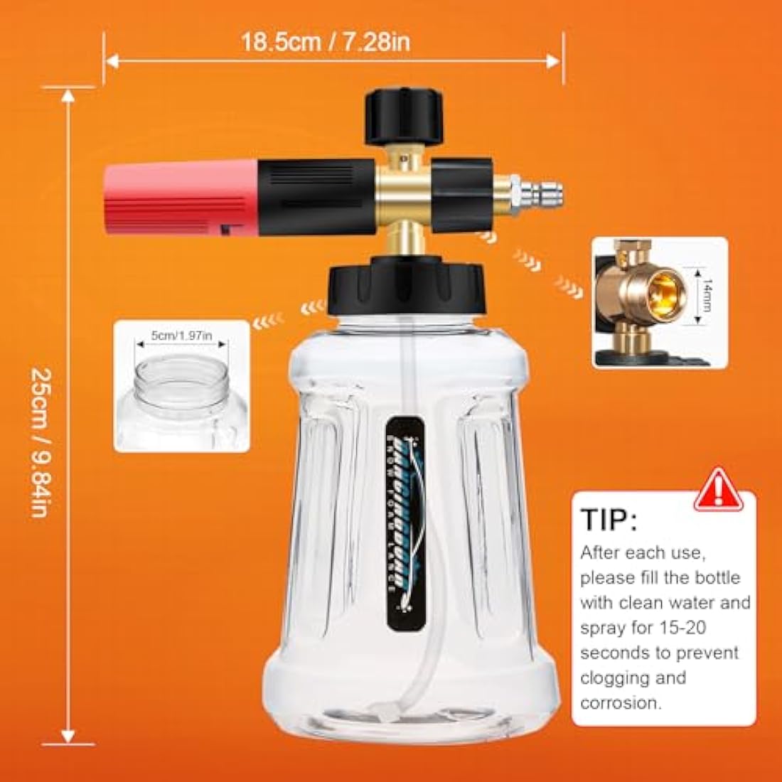 Jolof Store Foam Cannon – 1L Snow Foam Lance for 1/4 Quick Release