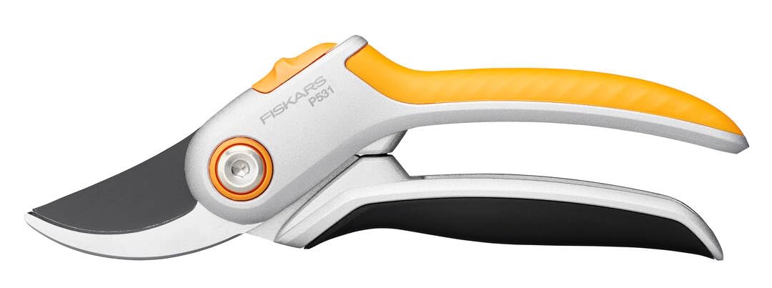 Fiskars Plus Metal Bypass Secateurs – Ergonomic Silver Pruning Shears