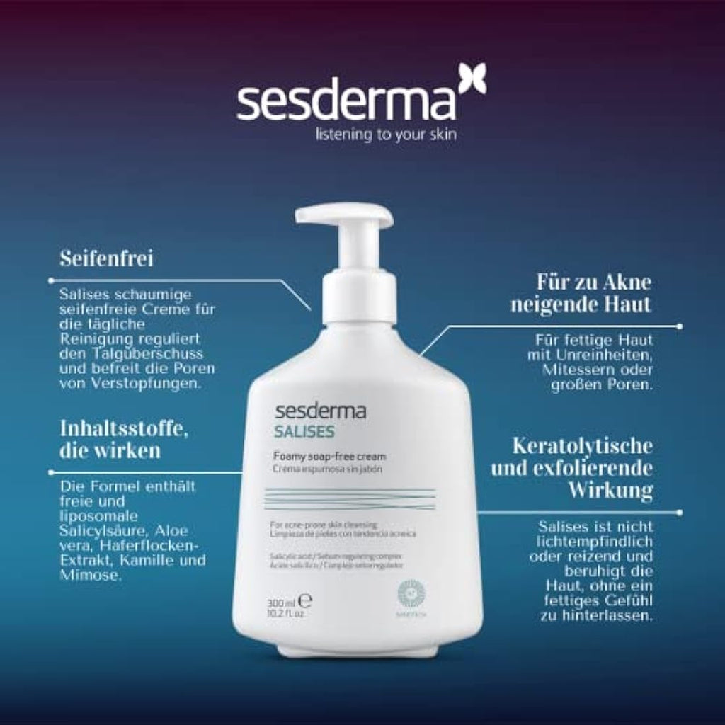 Sesderma Salises Foaming Cream – Salicylic Acid Acne Cleanser – 300 ml
