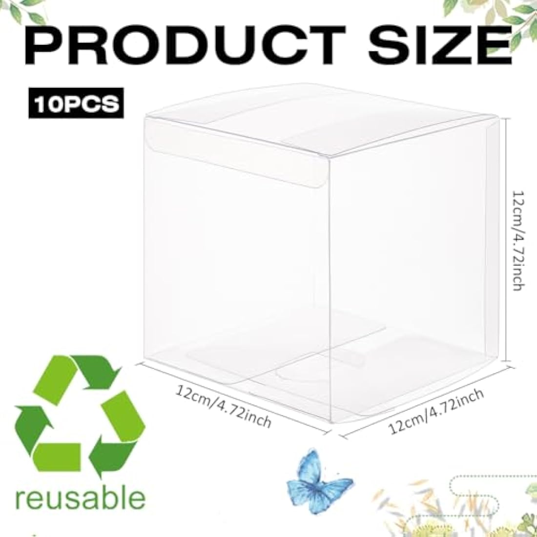 BENECREAT 10-Pack Clear PVC Cube Gift Boxes | 12x12x12cm Party Favors