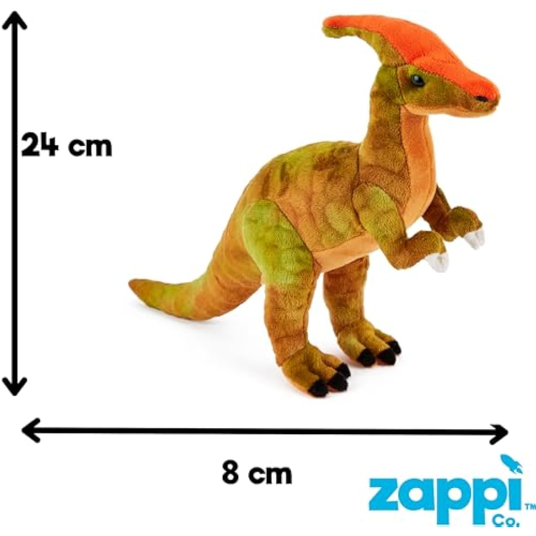 Zappi Co Parasaurolophus Dinosaur Plush Toy – Soft Stuffed Animal 38cm