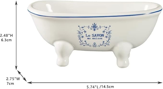 Ceramic Mini Bathtub Soap Dish Decortative Clawfoot Bathroom Soap Dish Style 01 - image 5