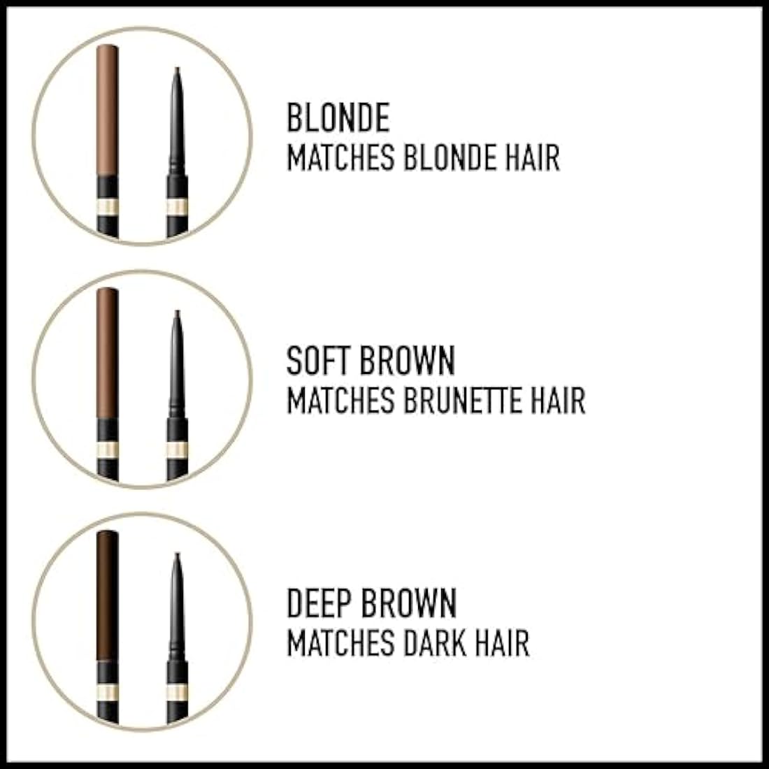 Max Factor Brow Shaper – Ultra Fine Eyebrow Pencil with Spoolie, 20 Brown