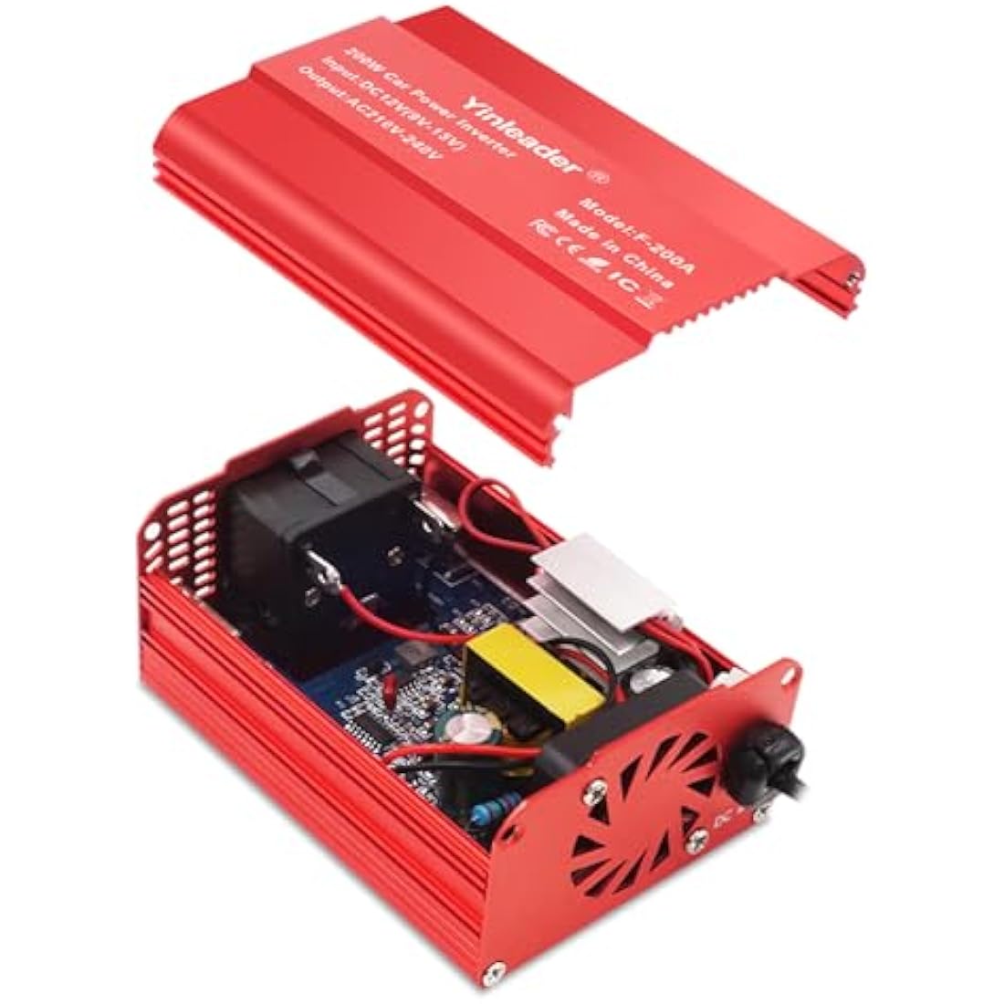 Yinleader 200W Power Inverter 12V to 240V UK Socket Dual USB Car Adapter
