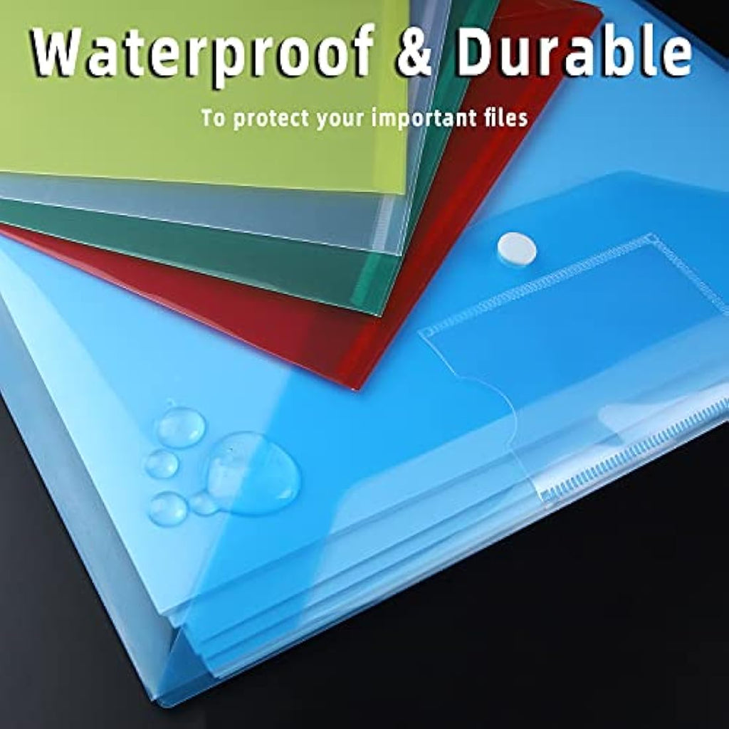 Jolof Store A4 Plastic Wallets – 30 Pack Waterproof Document Folders